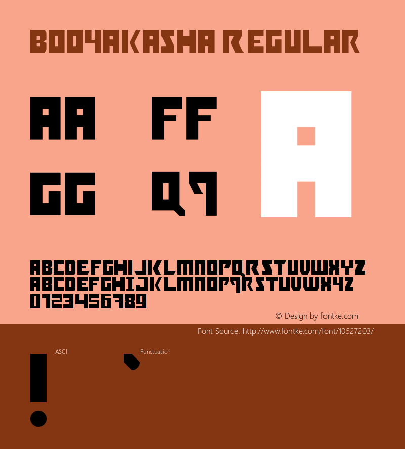 Booyakasha Regular Version 1.0 Font Sample
