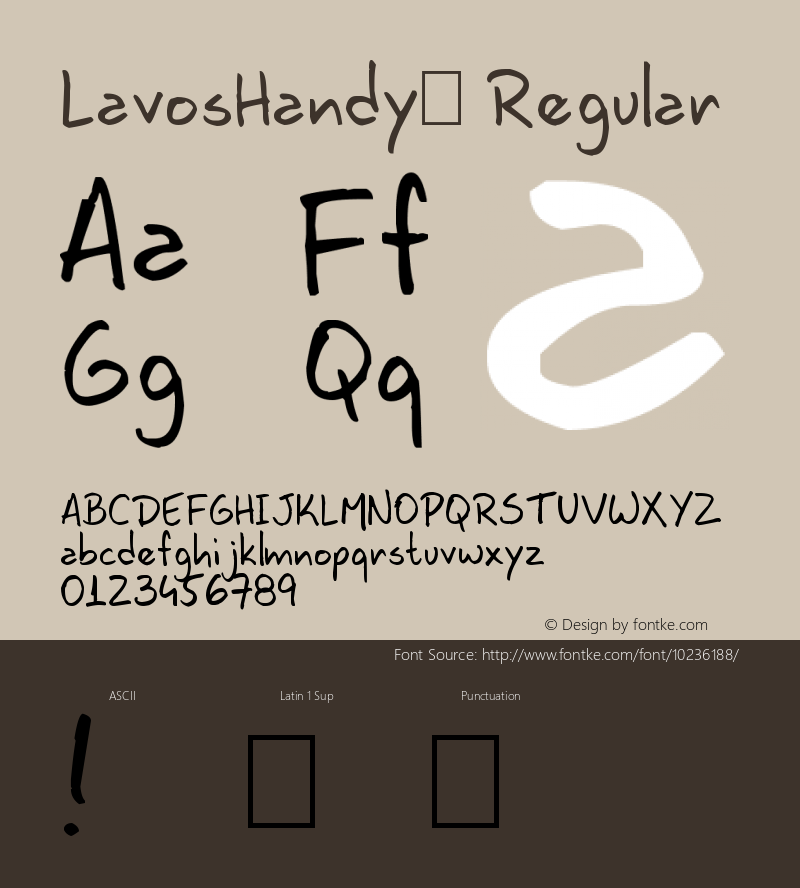 LavosHandy™ Regular Version 1.00 February 11, 2009, initial release, www.yourfonts.com Font Sample