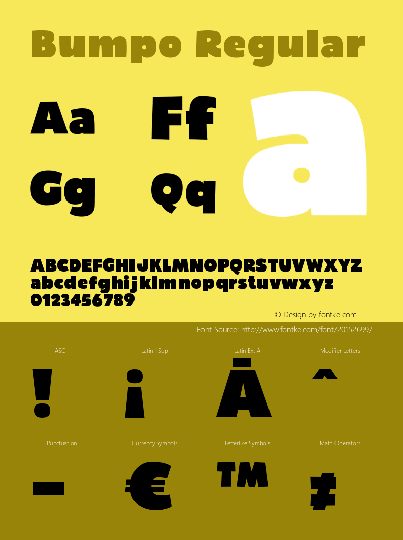 Bumpo 1.000 Font Sample