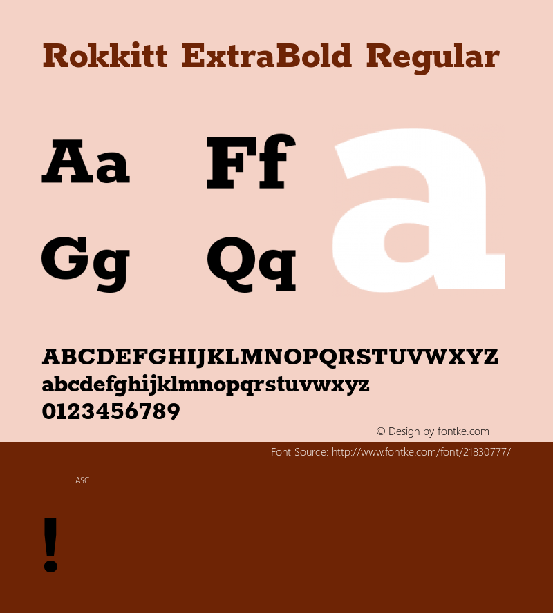 Rokkitt ExtraBold Regular  Font Sample