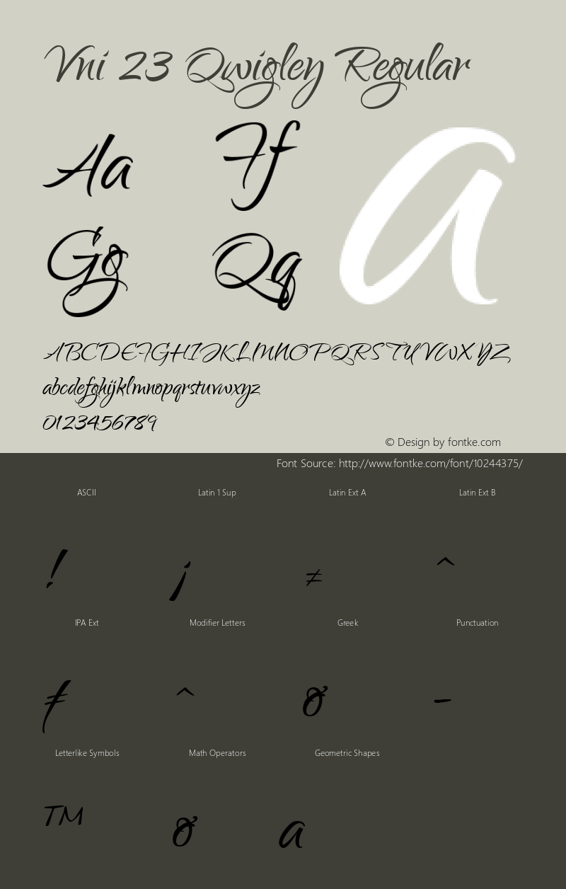 Vni 23 Qwigley Regular Macromedia Fontographer 4.1.5 7/22/05 Font Sample
