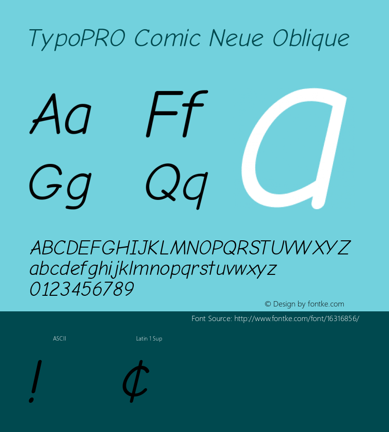 TypoPRO Comic Neue Oblique Version 1.000 Font Sample