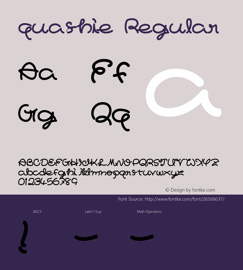 quashie Fontographer 4.7 08.6.7 FG4M­0000001856 Font Sample