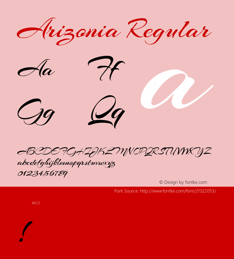 Arizonia Regular  Font Sample
