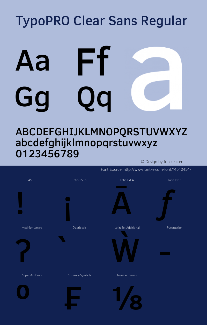 TypoPRO Clear Sans Regular Version 1.00 Font Sample