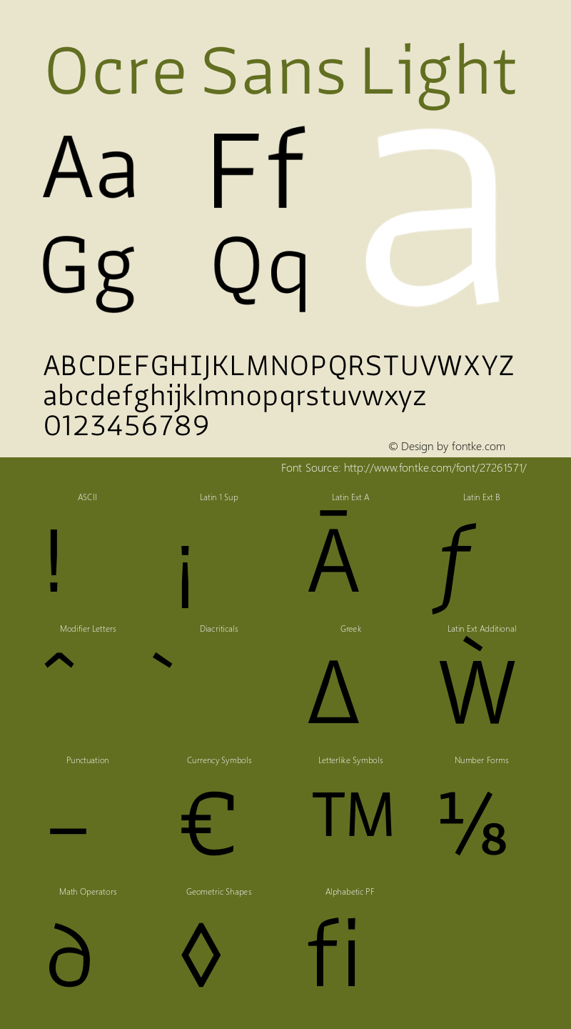 Ocre Sans Light Version 13.000;PS 013.000;hotconv 1.0.88;makeotf.lib2.5.64775 Font Sample