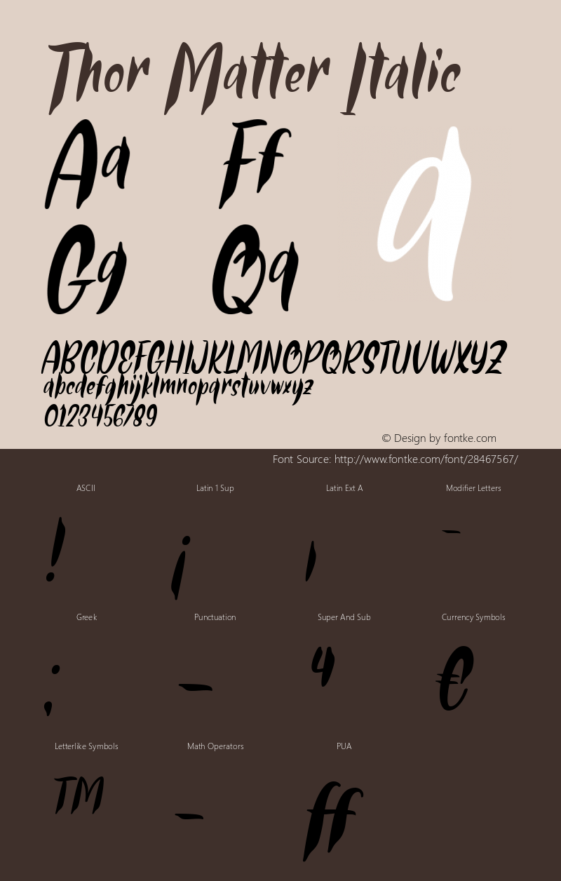 Thor Matter Italic Version 1.00;January 12, 2019 Font Sample