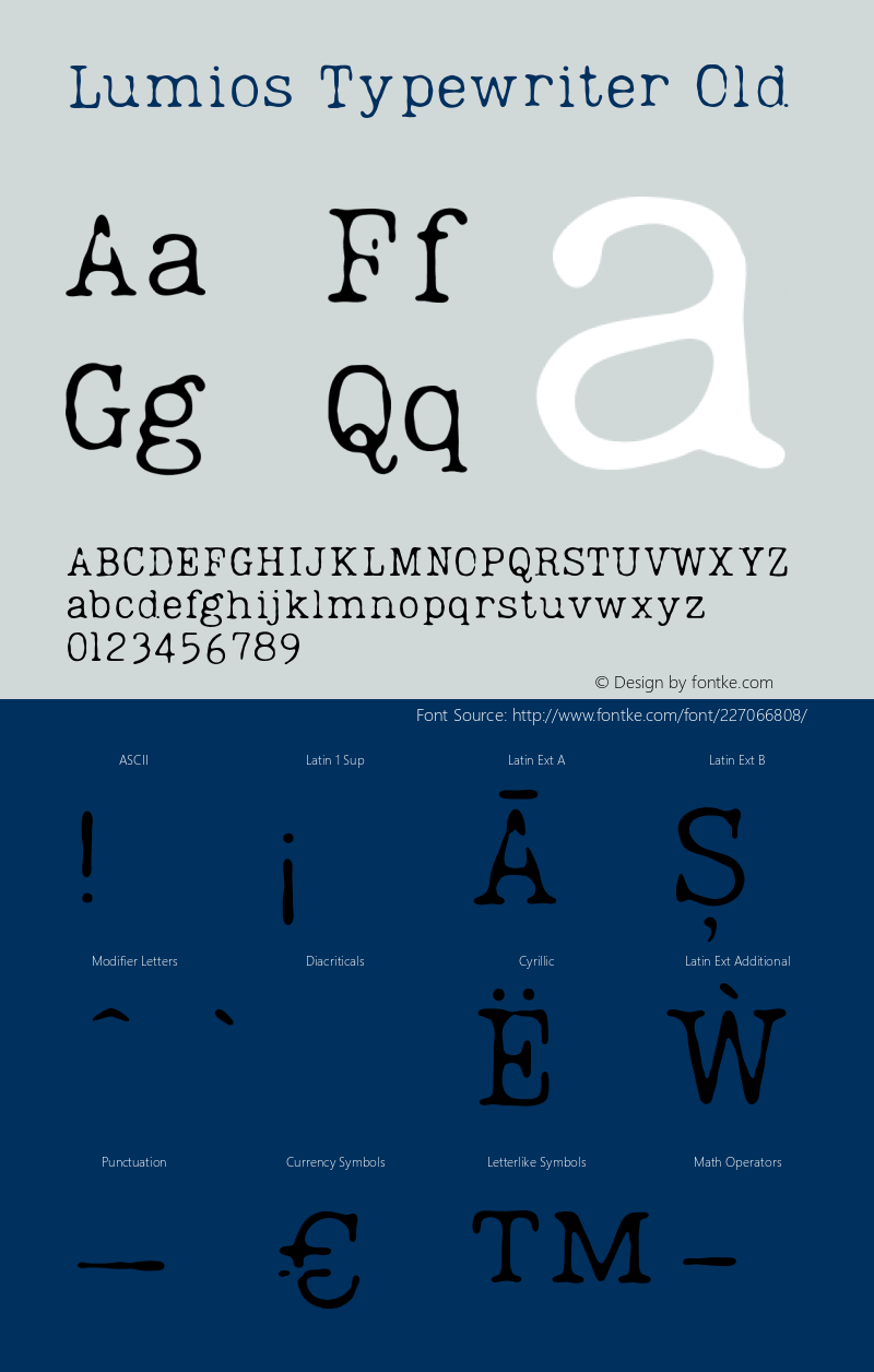 LumiosTypewriter-Old Version 1.000;PS 001.000;hotconv 1.0.88;makeotf.lib2.5.64775图片样张