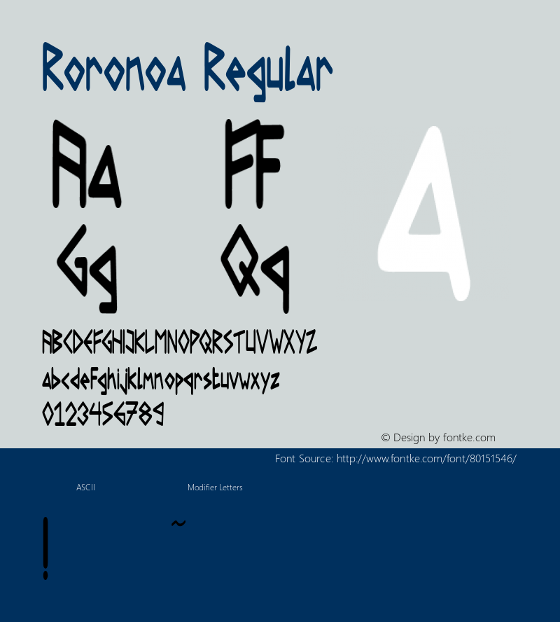 Roronoa Version 1.000 Font Sample