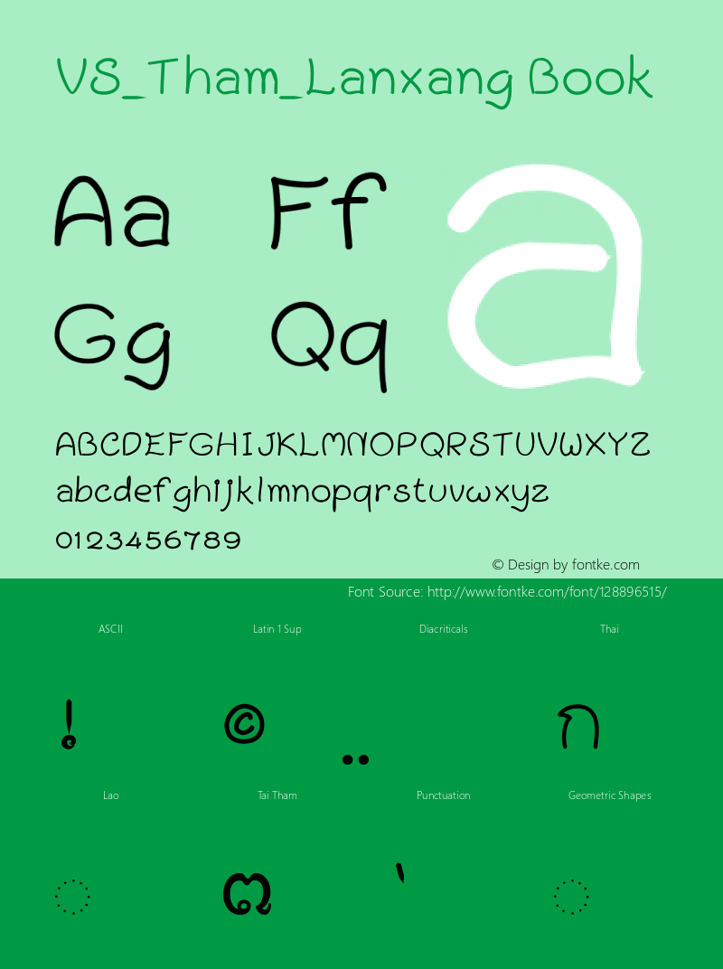 VS_Tham_Lanxang Version 1.00 Font Sample