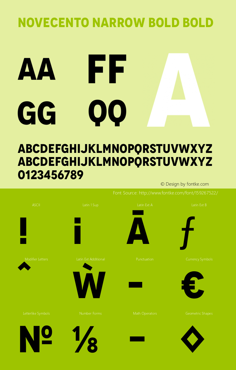 Novecento NarrowBold Version 1.00 Font Sample
