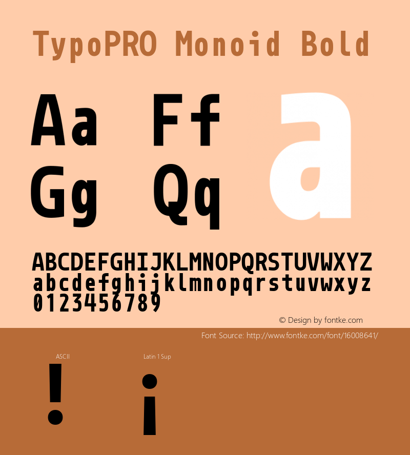 TypoPRO Monoid Bold Version 0.61 Font Sample