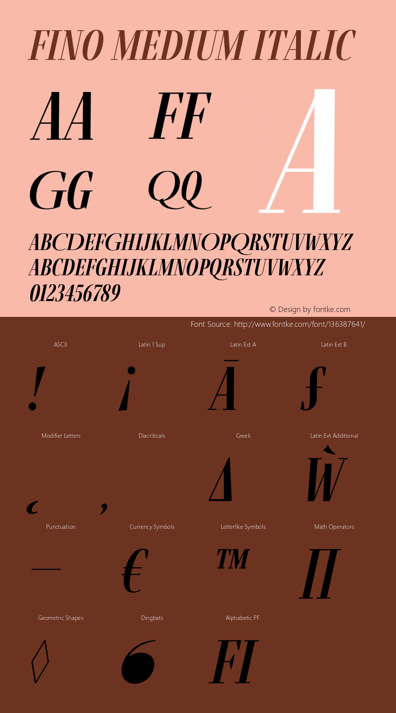 Fino-MediumItalic Version 1.012;PS 001.012;hotconv 1.0.88;makeotf.lib2.5.64775; ttfautohint (v1.5.34-1b95) Font Sample