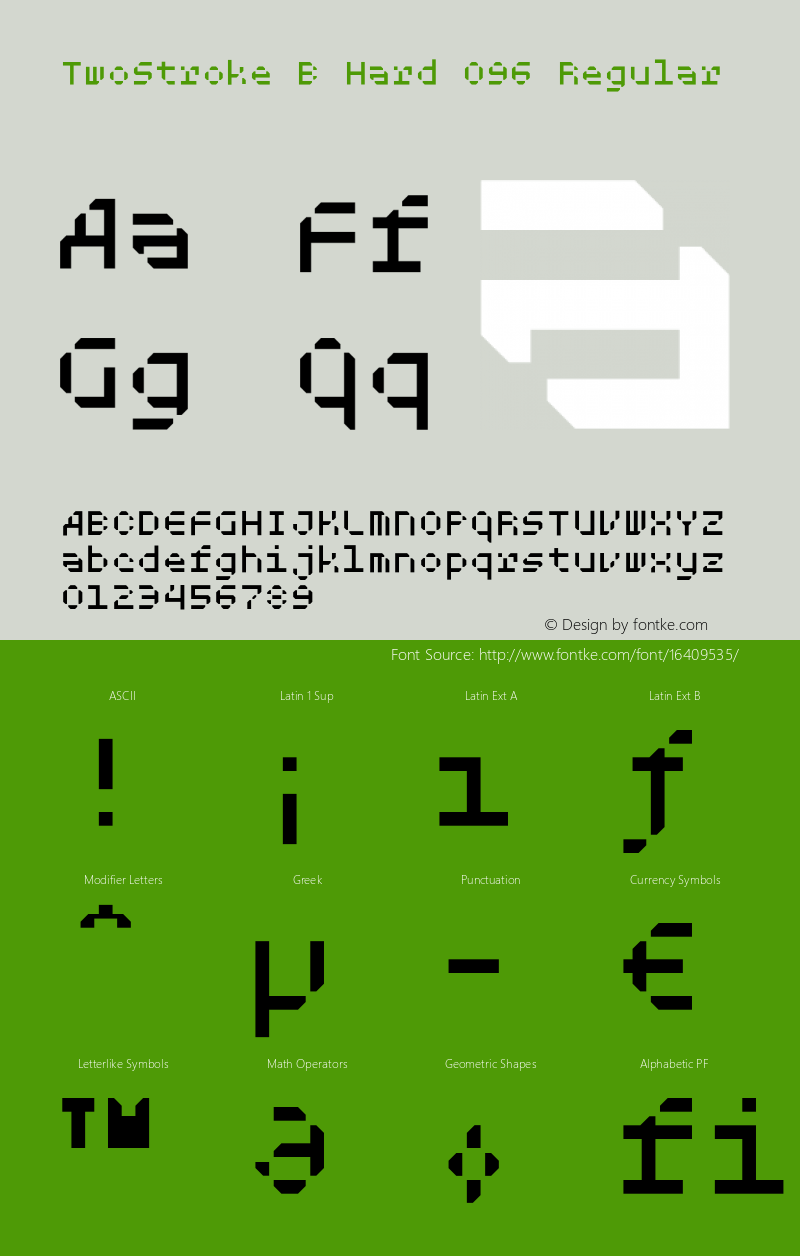 TwoStroke B Hard 096 Regular Version 1.000 Font Sample