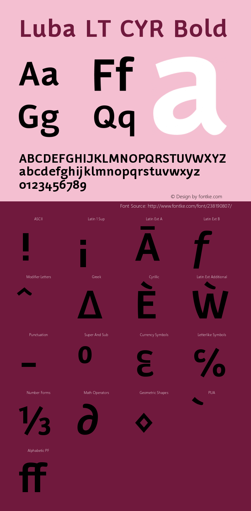 LubaLTCYR-Bold Version 1.00图片样张