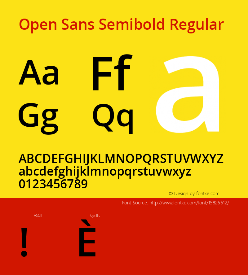 Open Sans Semibold Regular Version 1.10; ttfautohint (v1.4.1) Font Sample