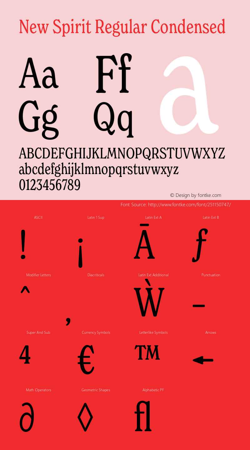 New Spirit Regular Condensed Version 1.001;FEAKit 1.0图片样张