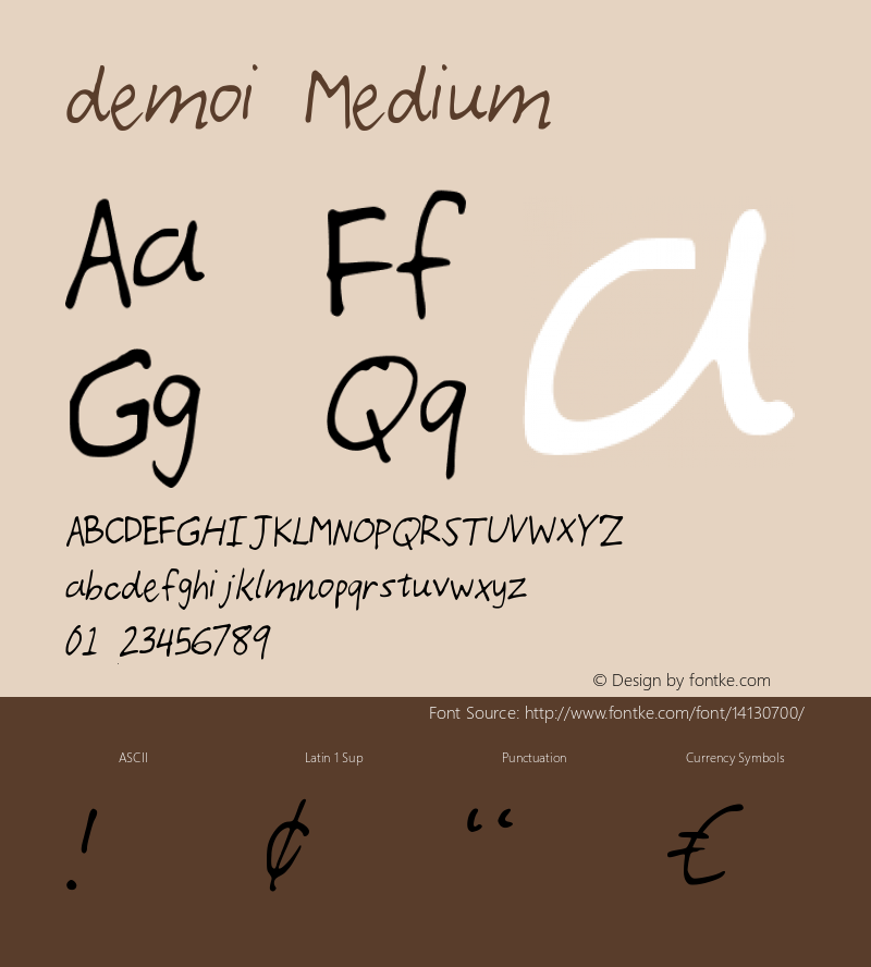 demoi Medium Version 001.000 Font Sample