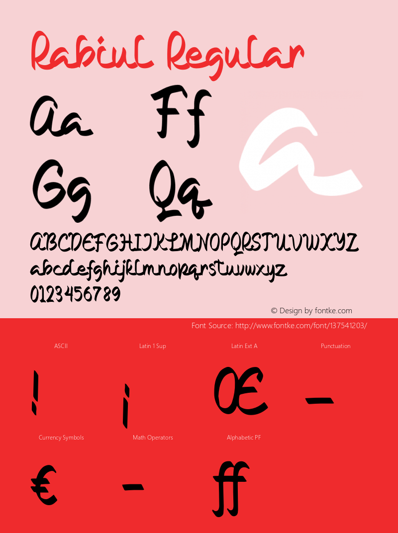 Rabiul Version 1.00;February 9, 2021;FontCreator 13.0.0.2683 64-bit Font Sample