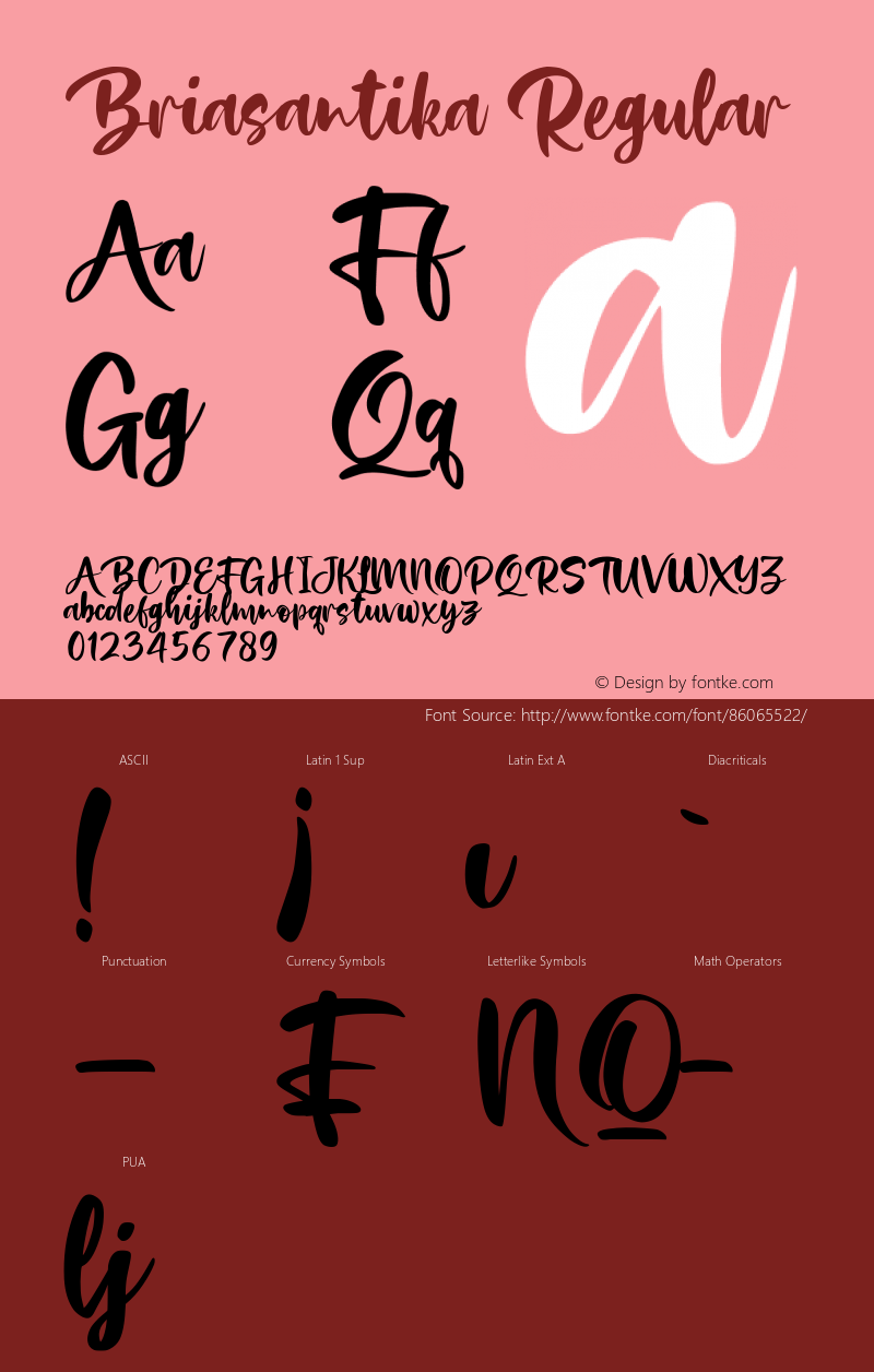 Briasantika Version 1.00;December 4, 2020;FontCreator 12.0.0.2547 64-bit Font Sample