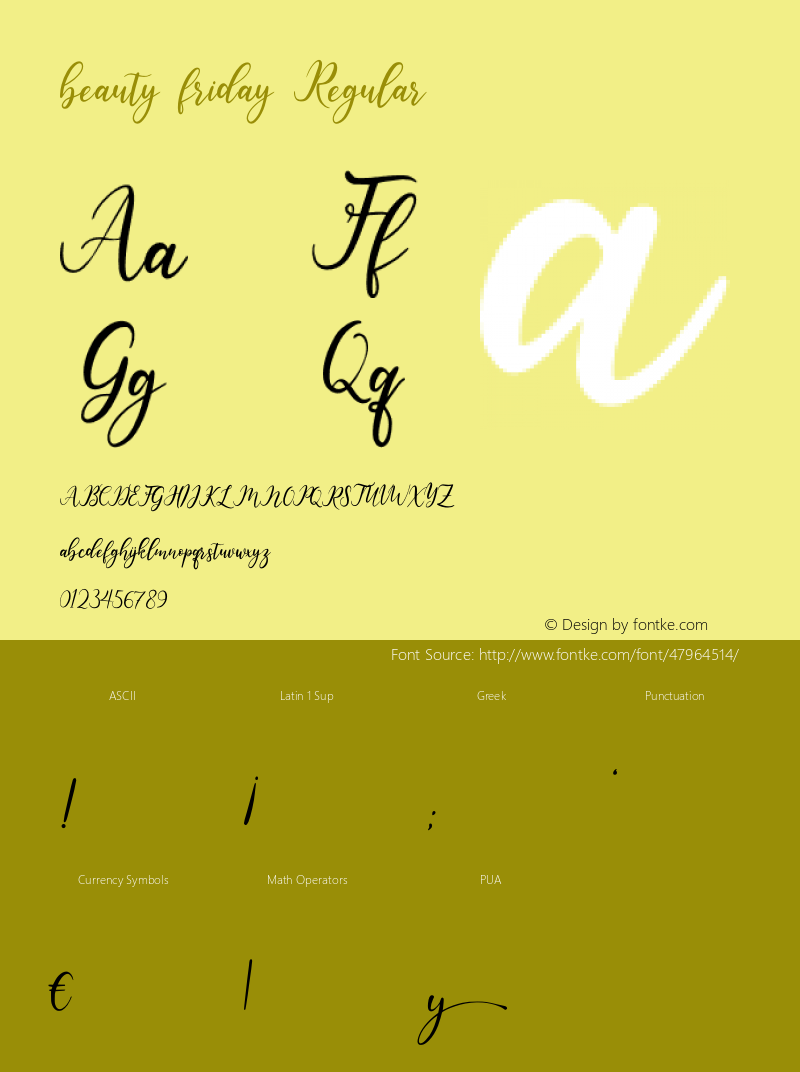 beauty friday Version 1.00;November 23, 2019;FontCreator 11.5.0.2430 64-bit Font Sample