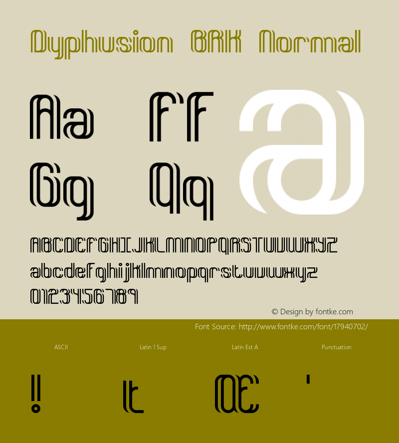 Dyphusion BRK Normal Version 1.05 Font Sample