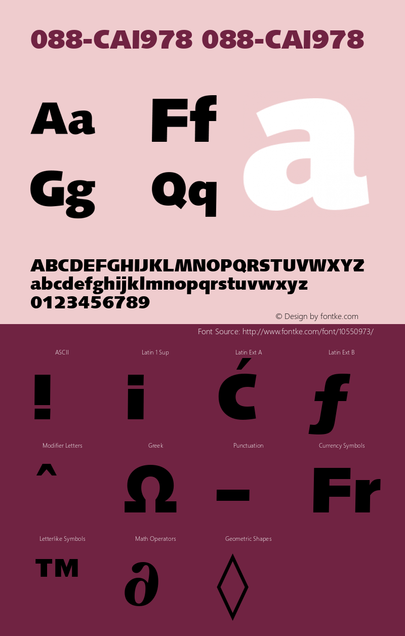 088-CAI978 088-CAI978 Version 3.0 Font Sample