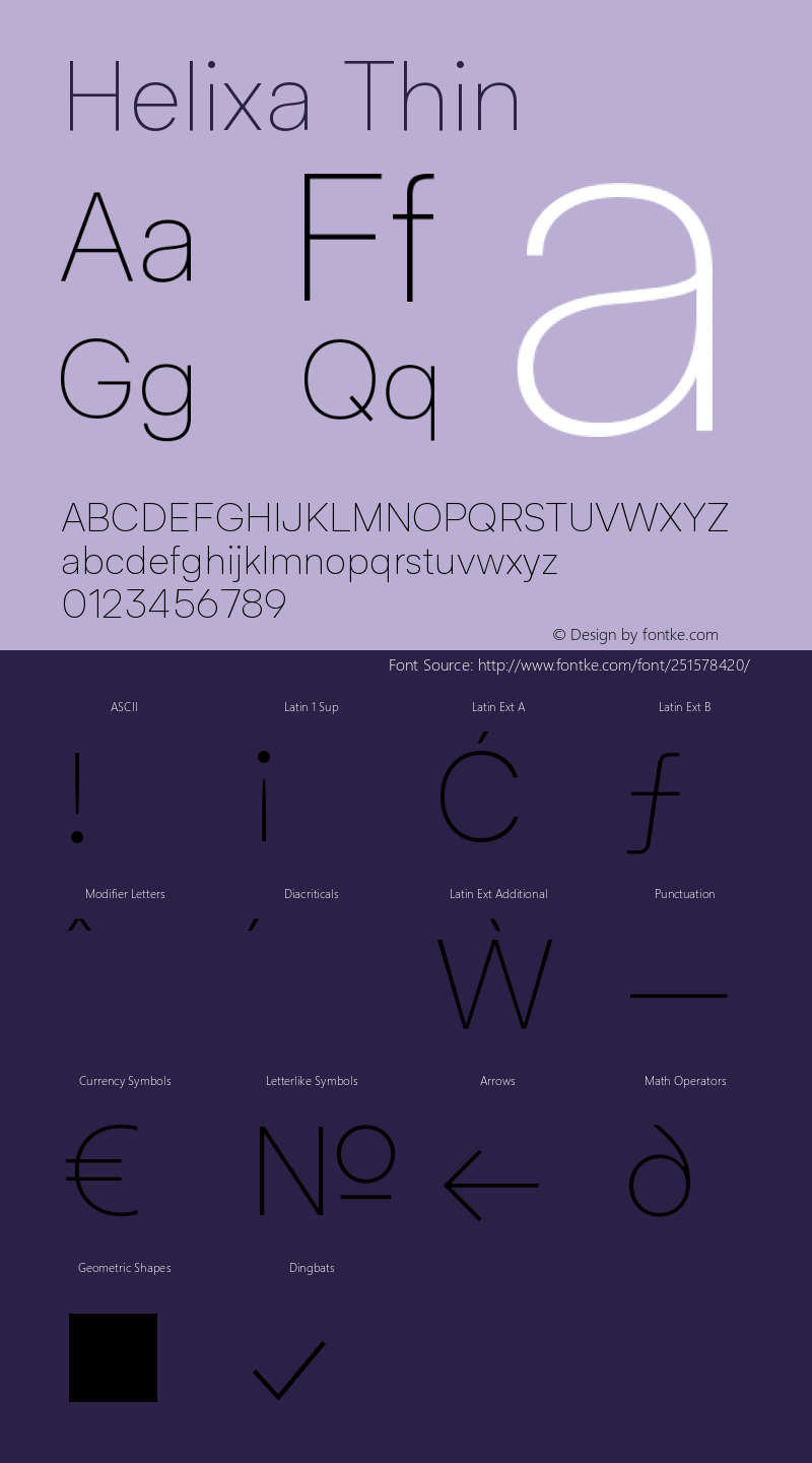 Helixa Thin Version 1.000;hotconv 1.0.109;makeotfexe 2.5.65596图片样张