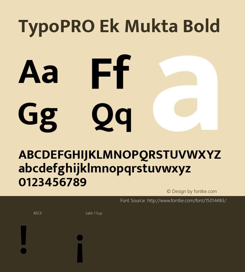 TypoPRO Ek Mukta Bold Version 1.2 Font Sample
