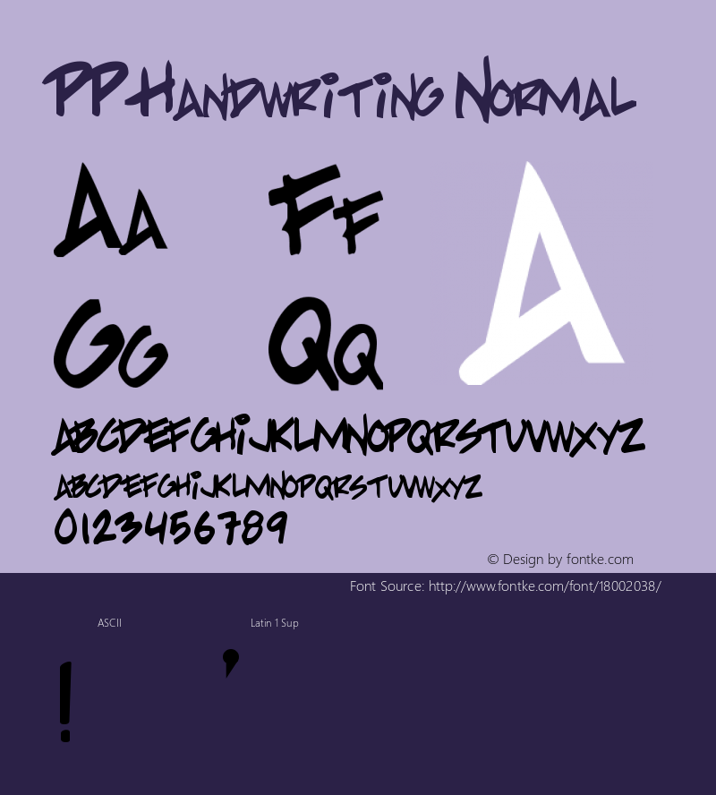 PP Handwriting Normal Version Macromedia Fontograp Font Sample