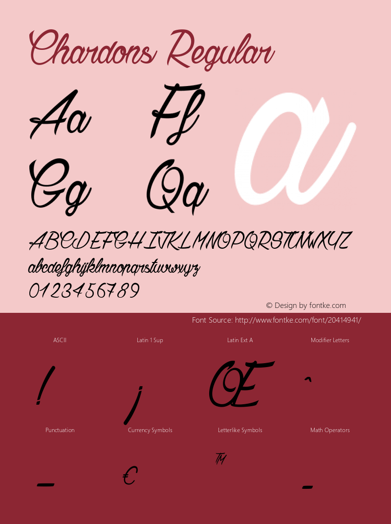 Chardons Version 001.000 Font Sample