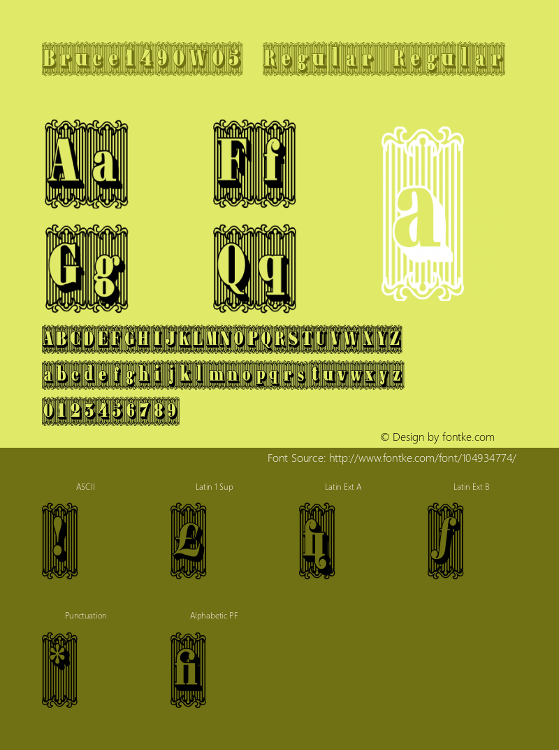 Bruce 1490 W05 Regular Version 1.00 Font Sample