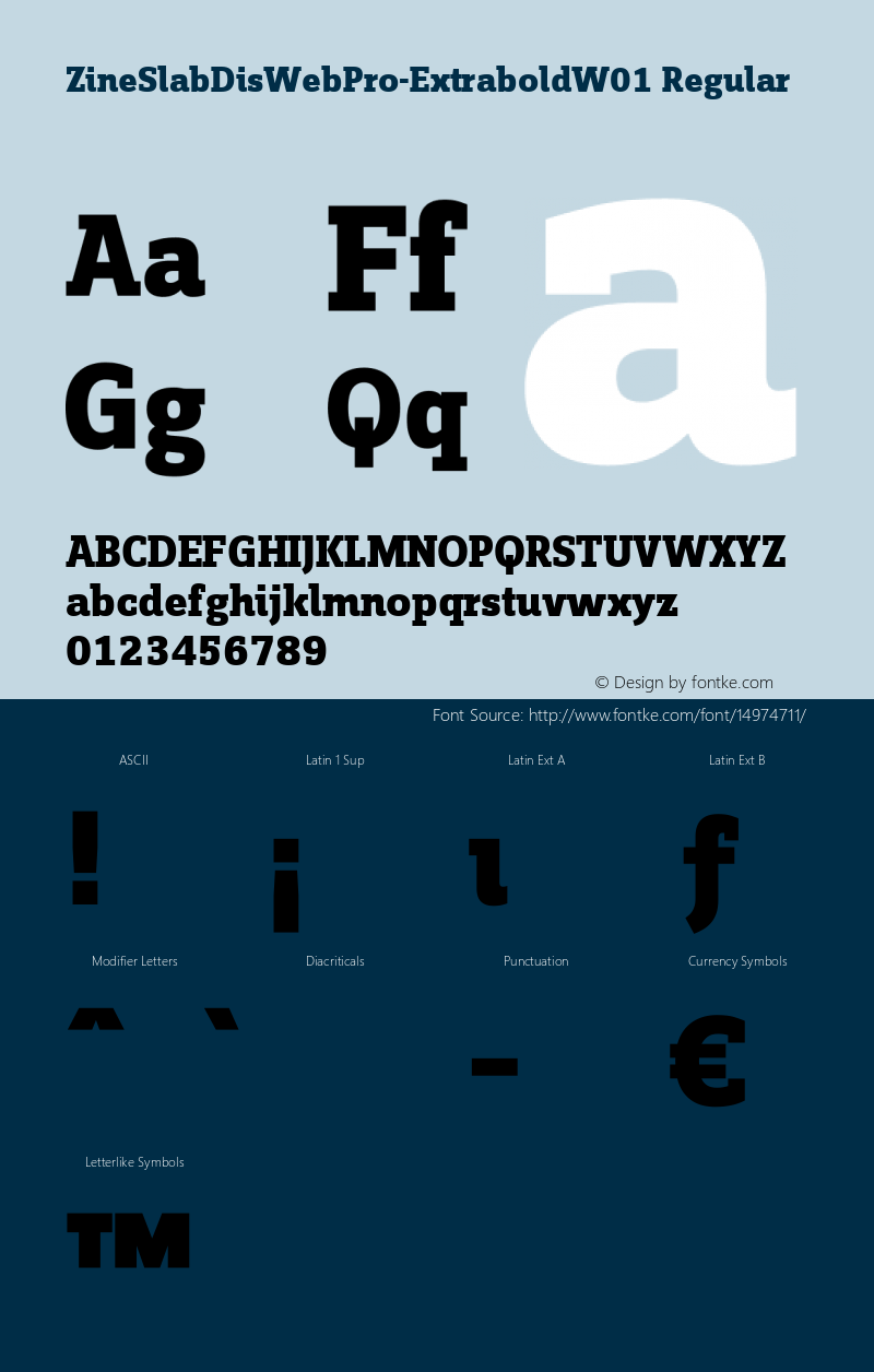 ZineSlabDisWebPro-ExtraboldW01 Regular Version 7.504 Font Sample