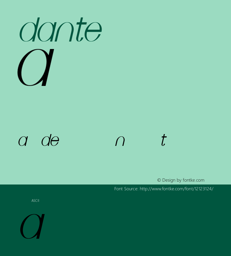 DANTE Italic Version 0.01 Font Sample