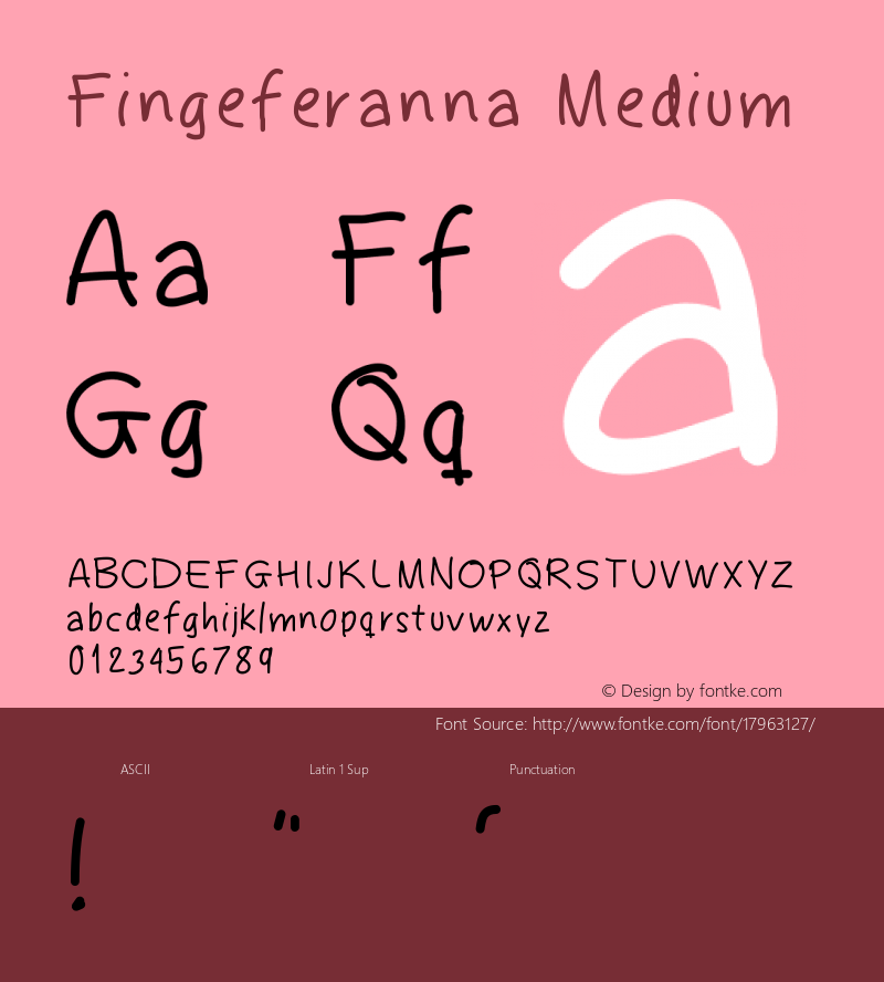 Fingeferanna Medium Version 001.000 Font Sample
