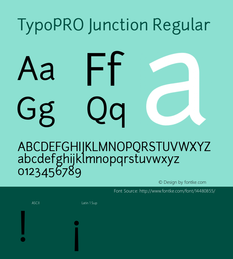 TypoPRO Junction Regular Version 1.056 Font Sample