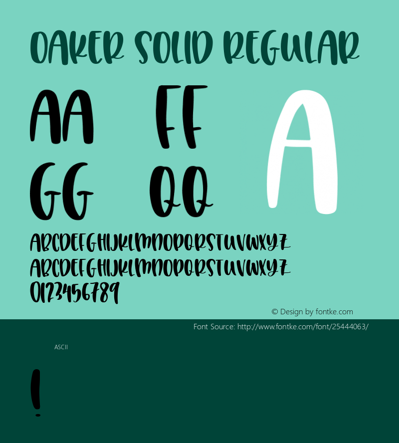 Oaker Solid Regular Version 1.000 Font Sample