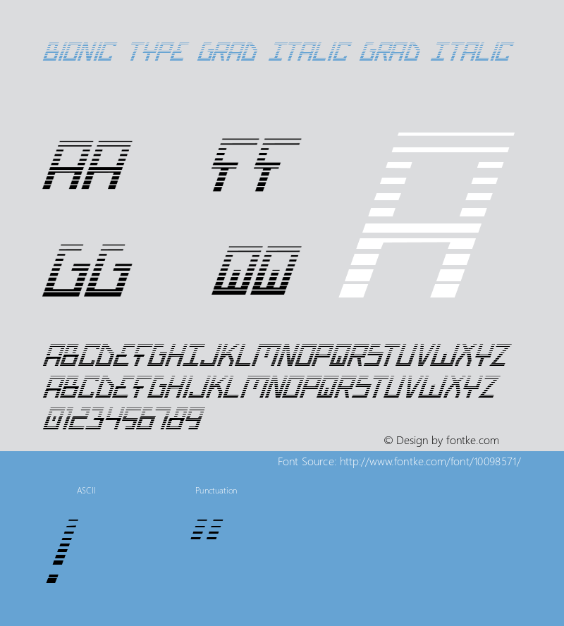 Bionic Type Grad Italic Grad Italic 1 Font Sample