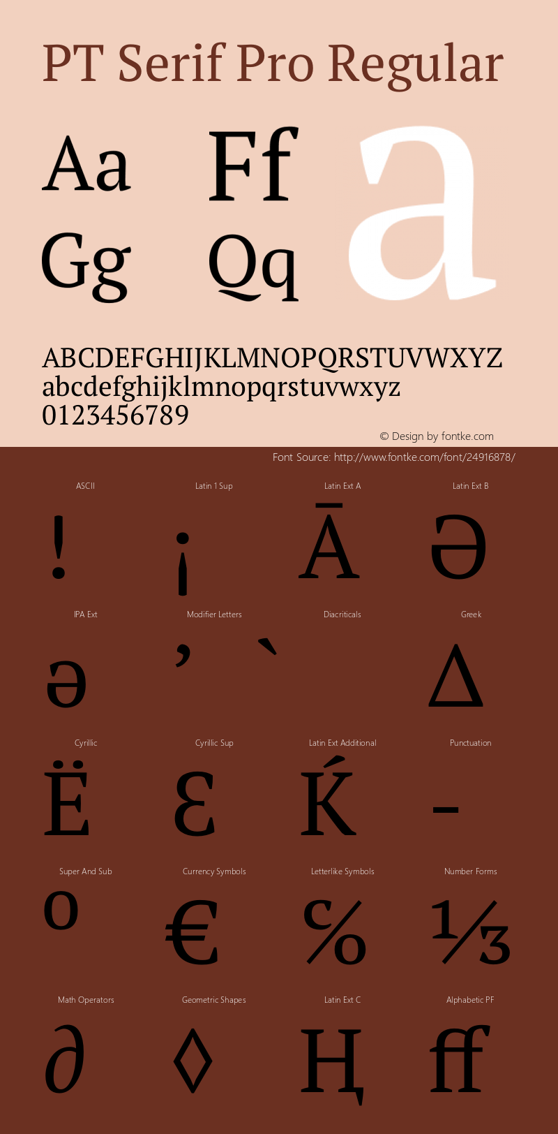 PT Serif Pro Version 1.000; Fonts for Free; vk.com/fontsforfree Font Sample