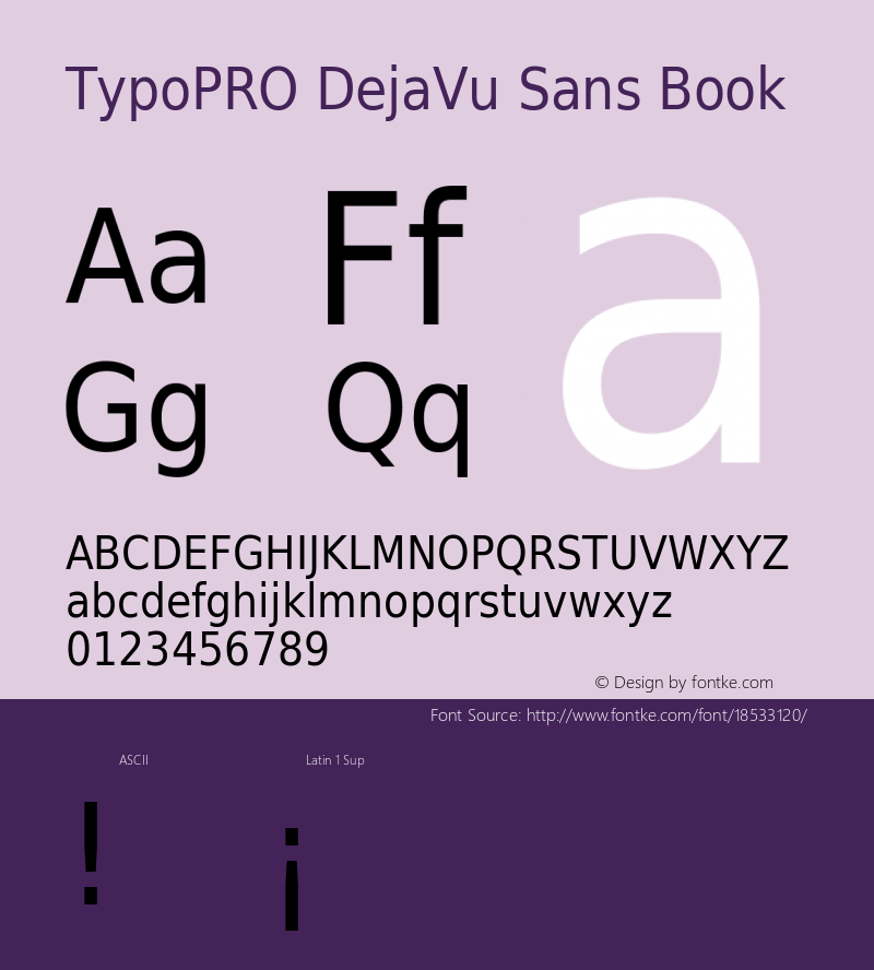 TypoPRO DejaVu Sans Book Version 2.37 Font Sample
