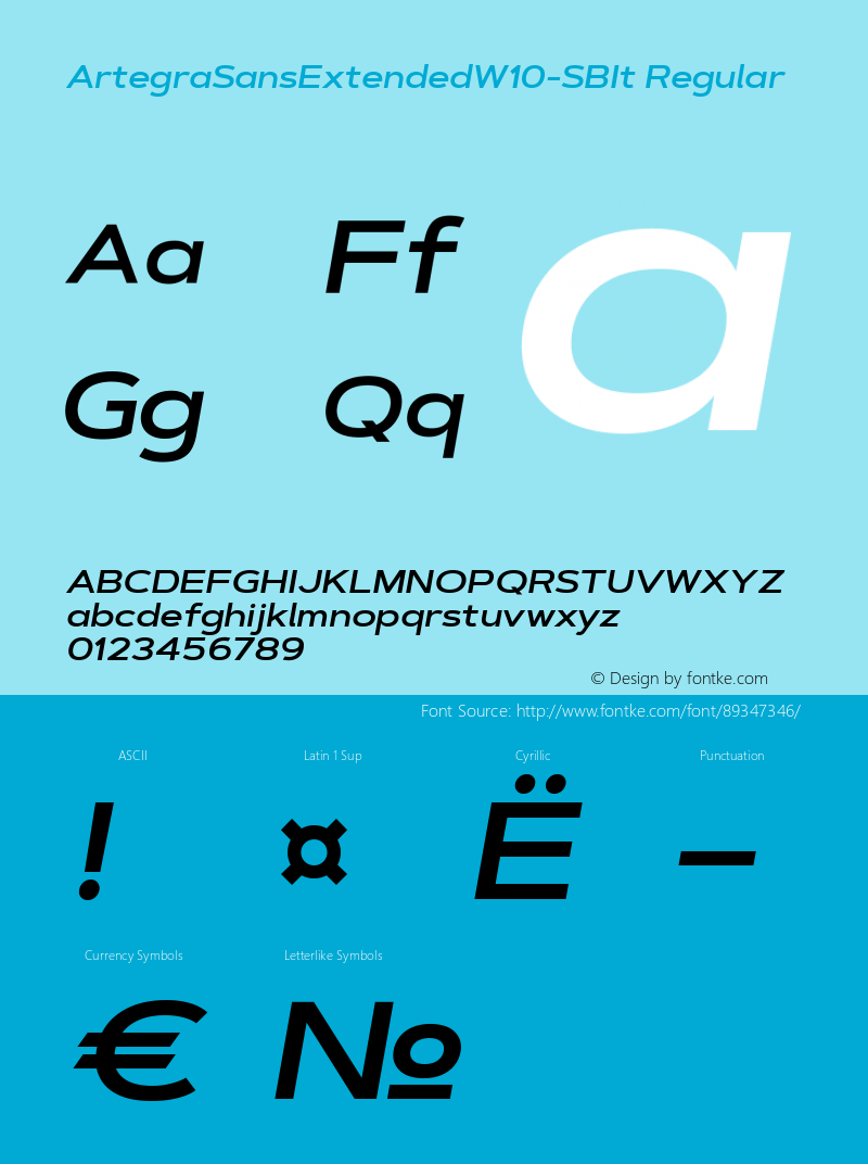 Artegra Sans Extended W10 SB It Version 1.005 Font Sample