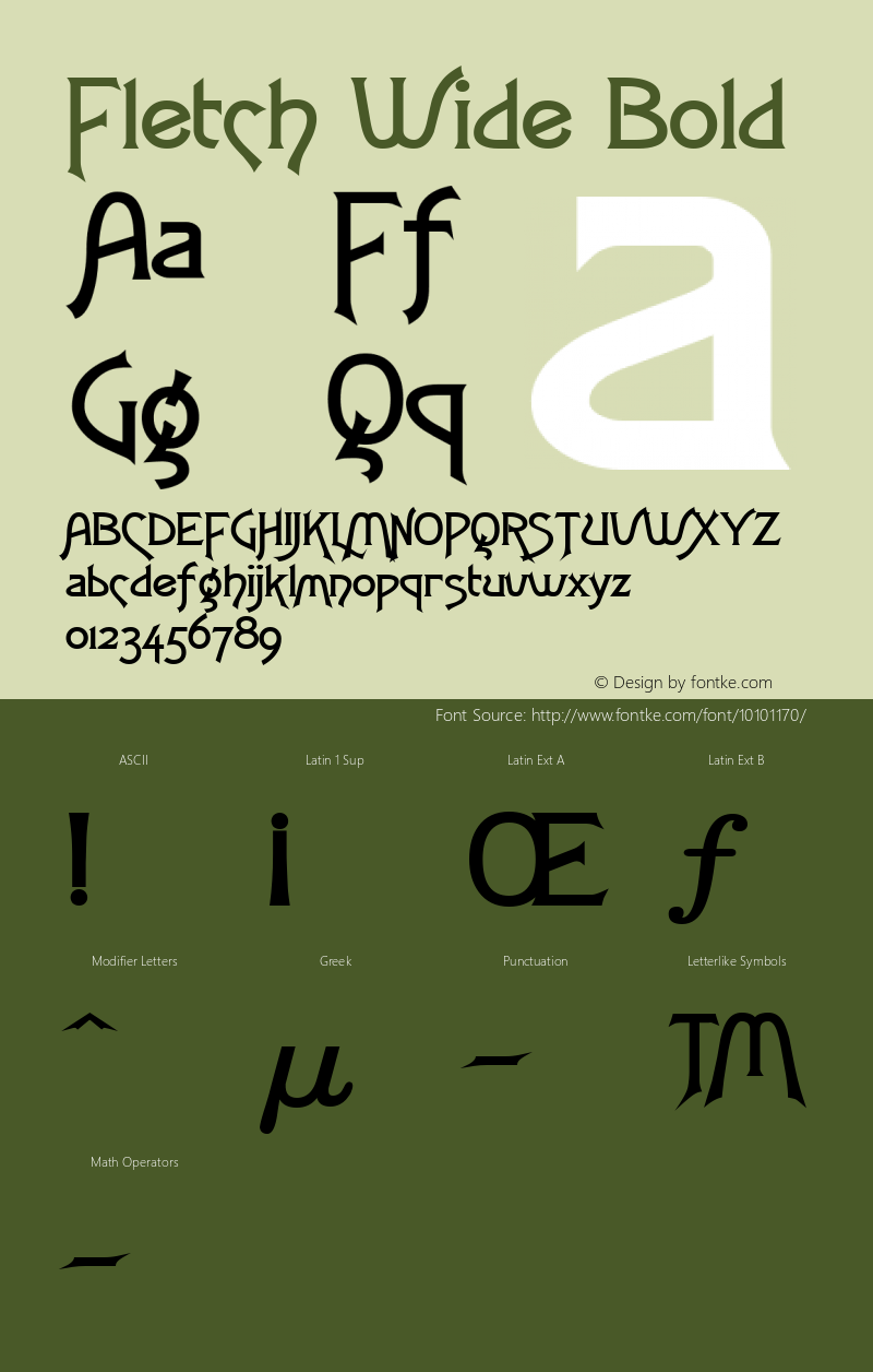 Fletch Wide Bold Altsys Fontographer 4.1 12/30/94 Font Sample