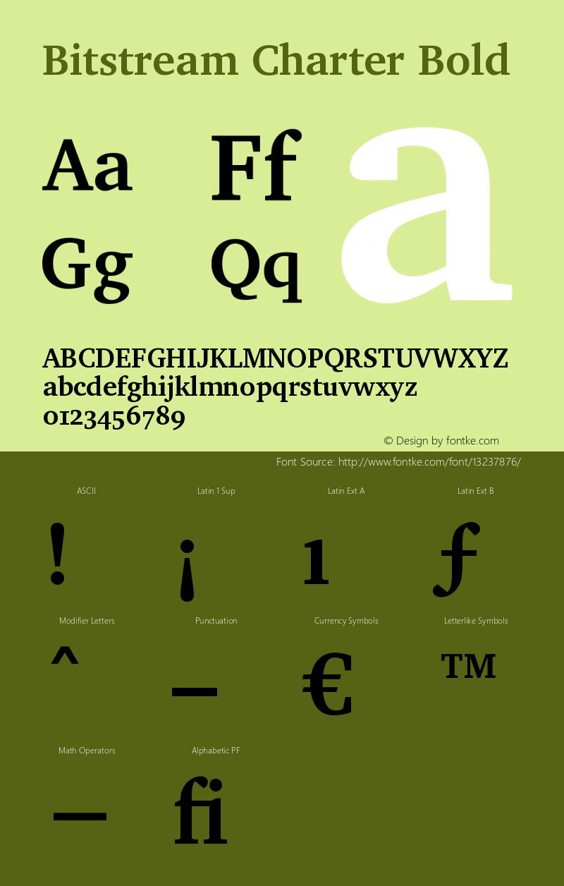 Bitstream Charter Bold Version 003.001 Font Sample