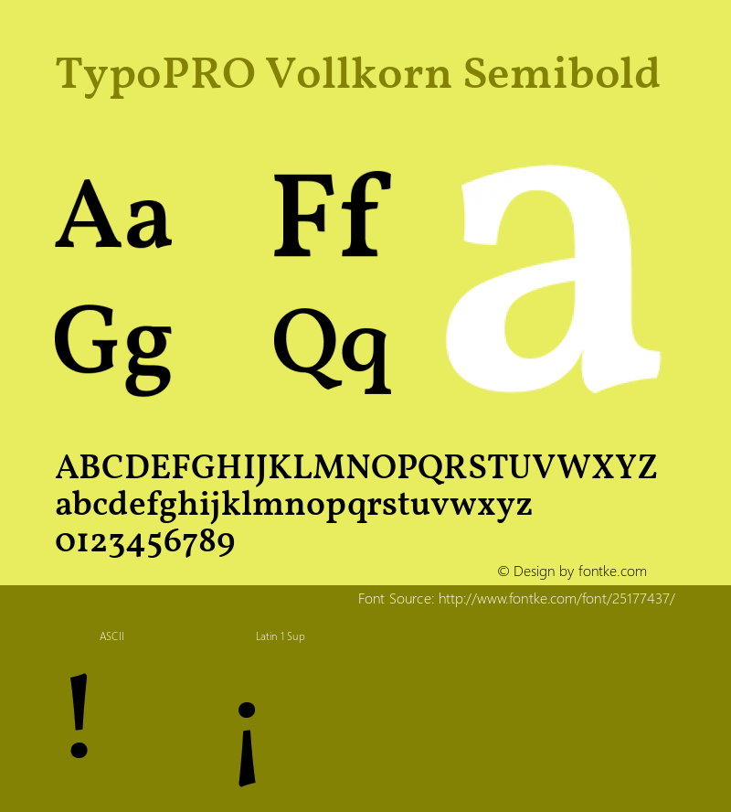 TypoPRO Vollkorn Semibold Version 4.015 Font Sample