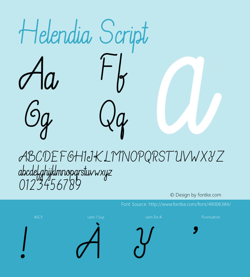 Helendia Script Version 1.004;Fontself Maker 3.4.0 Font Sample