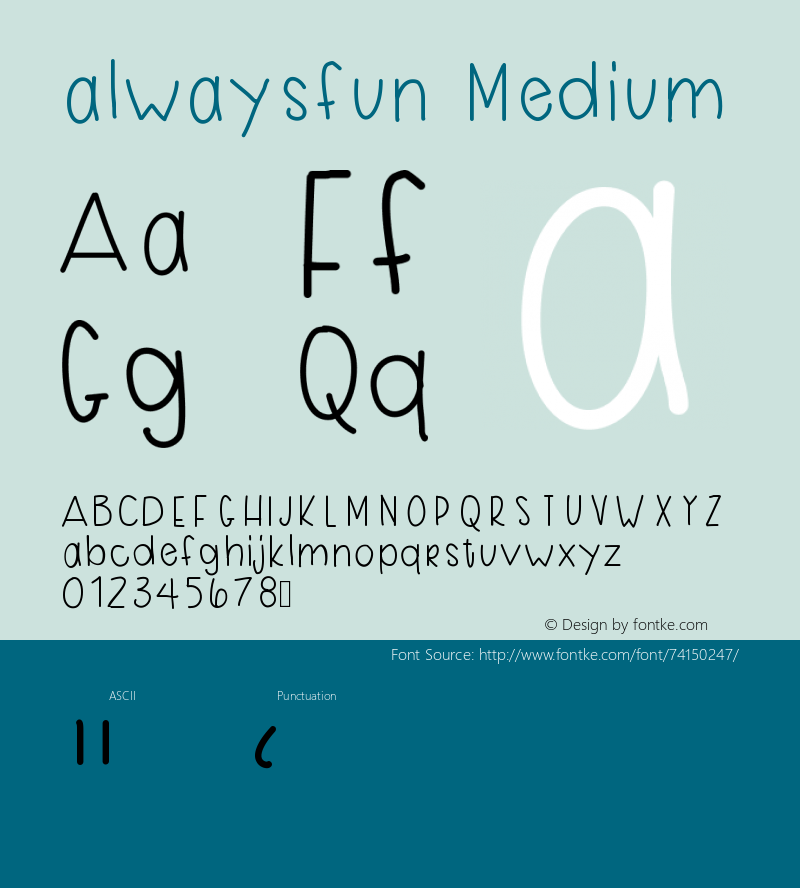 alwaysfun Version 001.000 Font Sample