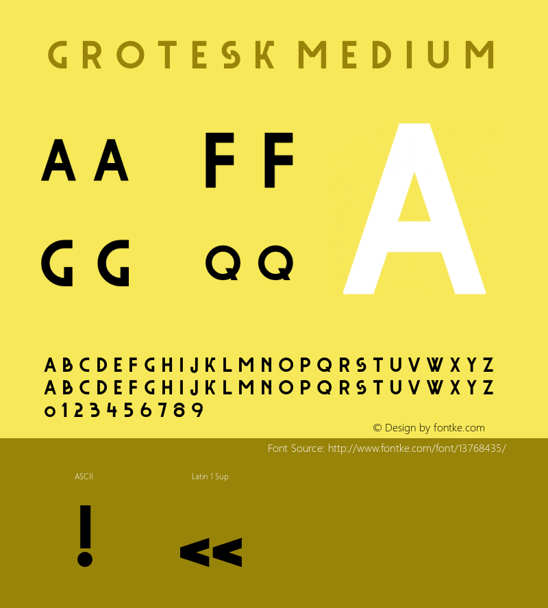 Grotesk Medium Version 001.000  Font Sample