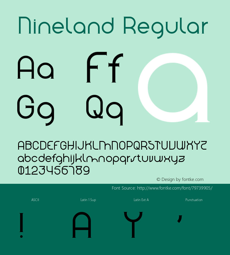 Nineland Version 1.002;Fontself Maker 3.5.1 Font Sample