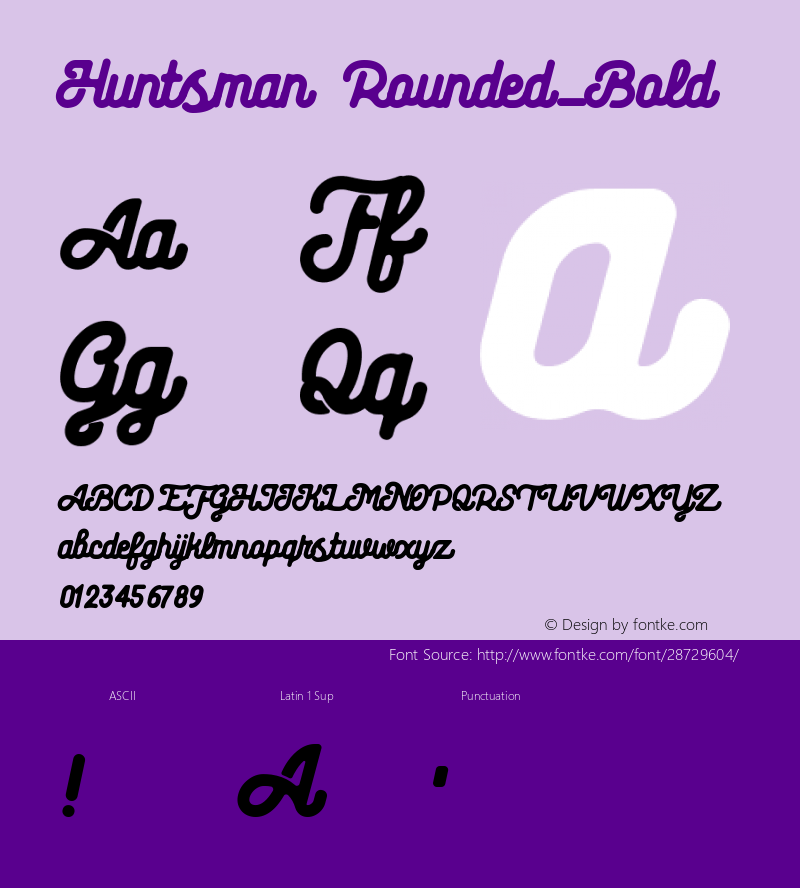 Huntsman Rounded-Bold Version 1.002;Fontself Maker 3.1.1 Font Sample