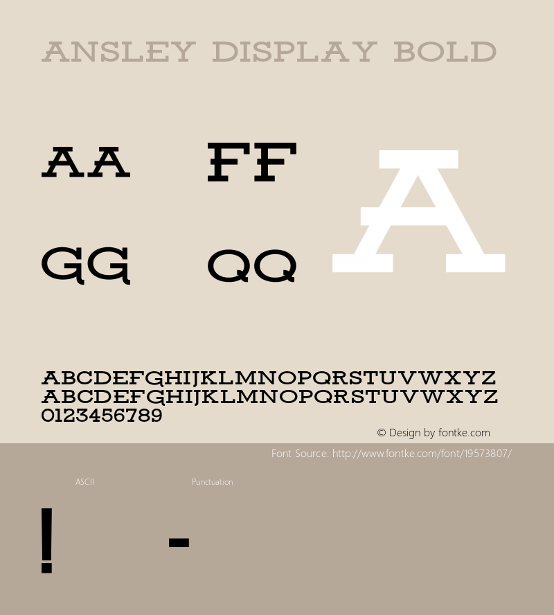 AnsleyDisplay-Bold 1.000 Font Sample